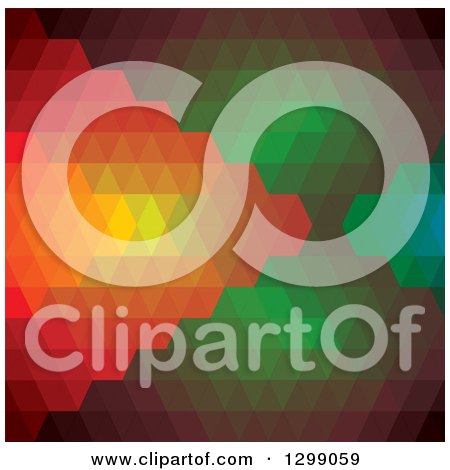 Clipart of a Geometric Background of Orange and Green - Royalty Free Vector Illustration by ColorMagic