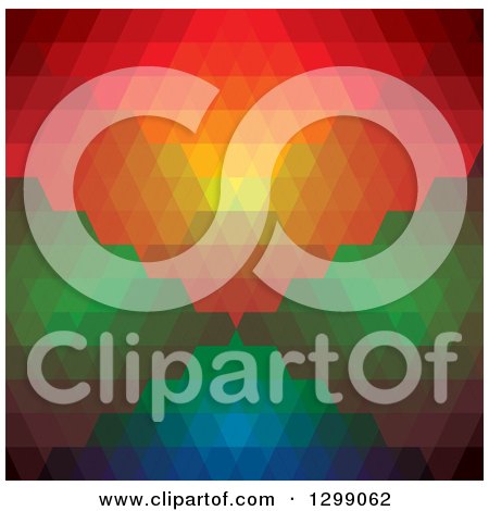 Clipart of a Geometric Background of Orange Blue and Green - Royalty Free Vector Illustration by ColorMagic