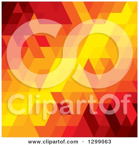 Clipart of a Geometric Background of Orange Red and Yellow - Royalty Free Vector Illustration by ColorMagic