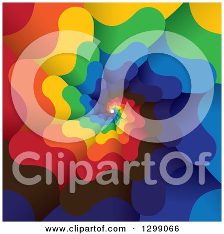 Clipart of a Background of a Colorful Spiraling Tunnel - Royalty Free Vector Illustration by ColorMagic