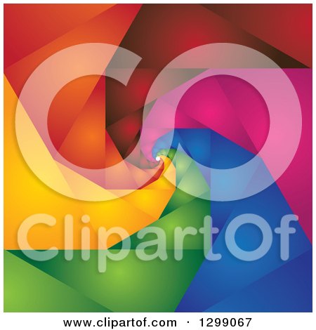 Clipart of a Background of a Colorful Spiraling Geometric Tunnel - Royalty Free Vector Illustration by ColorMagic