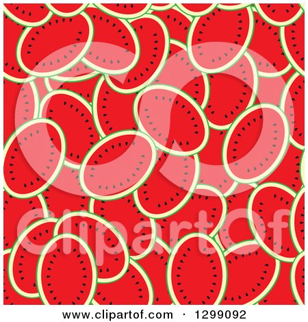 Clipart of a Seamless Background of Watermelons - Royalty Free Vector Illustration by ColorMagic