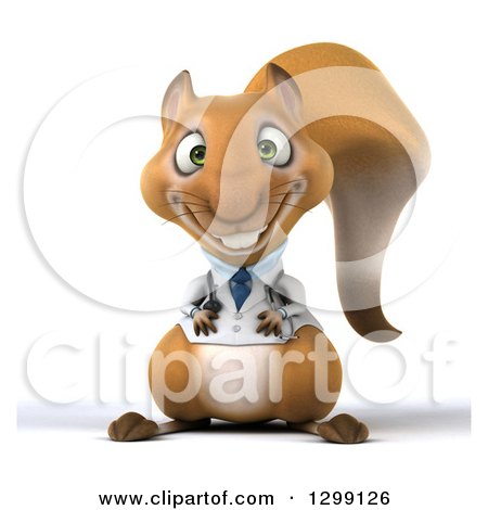 Clipart of a 3d Doctor or Veterinarian Squirrel - Royalty Free Illustration by Julos