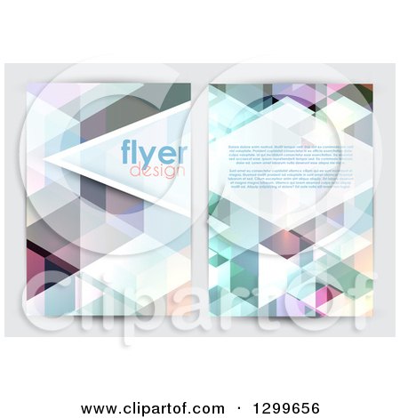 Clipart of a Low Poly Geometric Flyer Template Design with Sample Text - Royalty Free Vector Illustration by KJ Pargeter