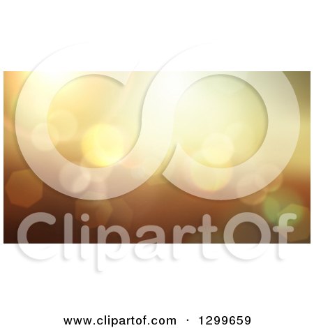 Clipart of a Golden Bokeh Light Flare Background - Royalty Free Illustration by KJ Pargeter