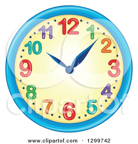 Clipart of a Colorful Wall Clock - Royalty Free Vector Illustration by visekart