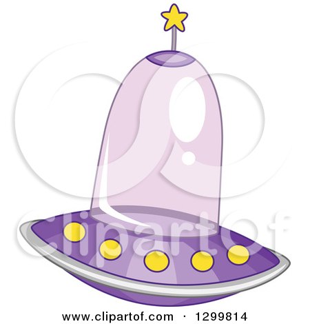 Clipart of a Cartoon Purple Flying Ufo - Royalty Free Vector Illustration by BNP Design Studio