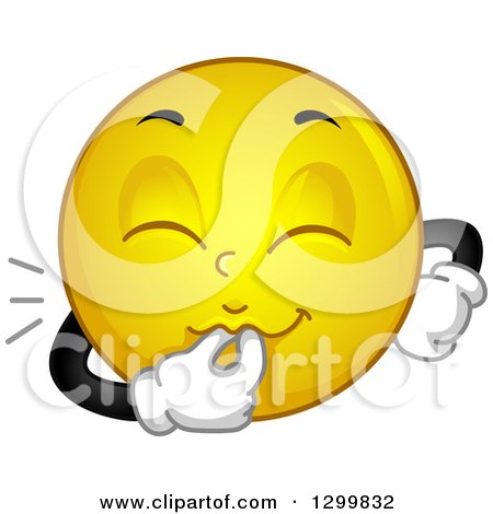 Clipart of a Cartoon Yellow Smiley Face Emoticon Whistling - Royalty Free Vector Illustration by BNP Design Studio