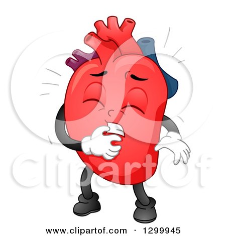 Clipart of a Cartoon Heart Character Under Attack - Royalty Free Vector Illustration by BNP Design Studio