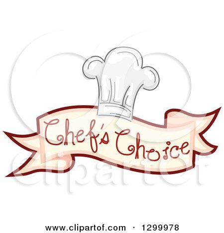Clipart of a Chefs Choice and Toque Hat Food Banner - Royalty Free Vector Illustration by BNP Design Studio