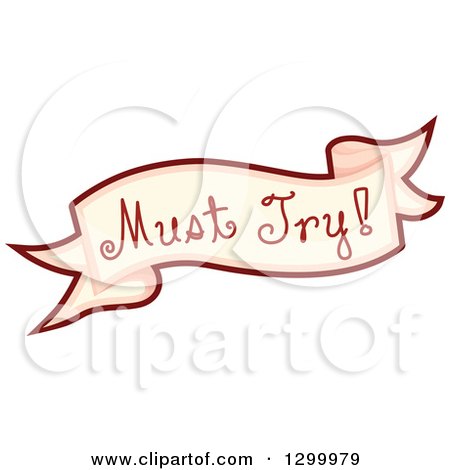 Clipart of a Must Try Food Banner - Royalty Free Vector Illustration by BNP Design Studio