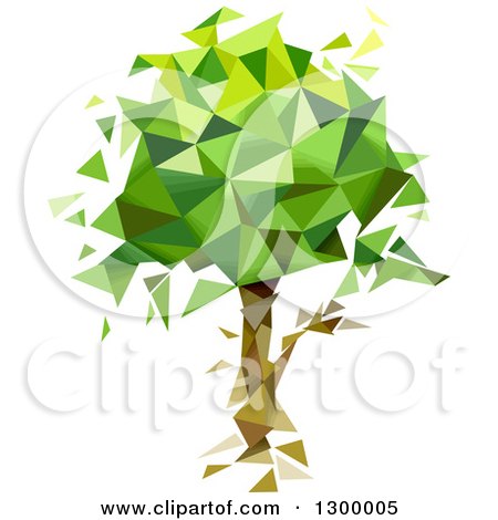 Clipart of a Geometric Mature Tree - Royalty Free Vector Illustration by BNP Design Studio