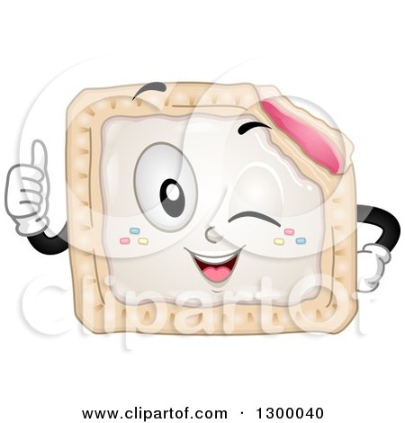 Clipart of a Cartoon Pop Tart Character Winking and Giving a Thumb up - Royalty Free Vector Illustration by BNP Design Studio