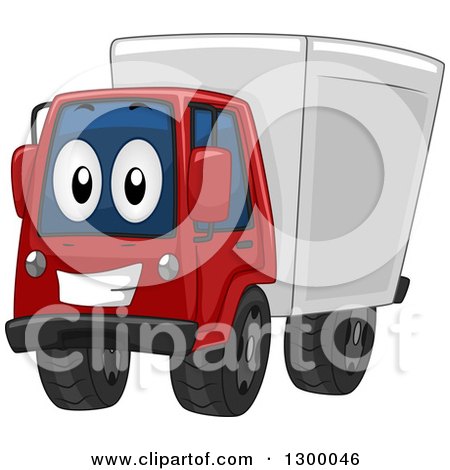 Clipart of a Cartoon Happy Big Rig Truck - Royalty Free Vector Illustration by BNP Design Studio