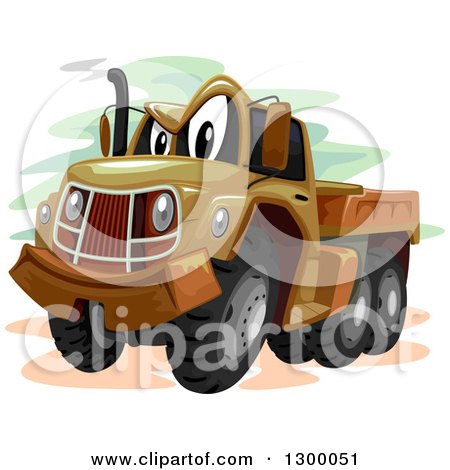 Clipart of a Cartoon Military Truck Character - Royalty Free Vector Illustration by BNP Design Studio