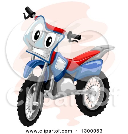 Clipart of a Cartoon Motocross Bike Character - Royalty Free Vector Illustration by BNP Design Studio