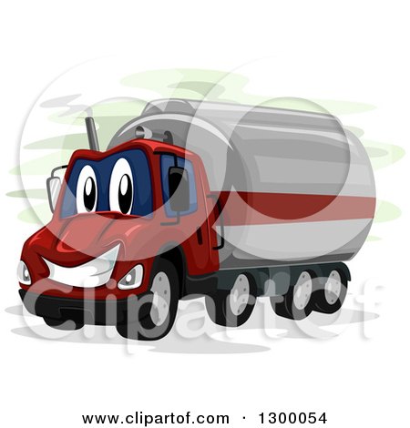 Clipart of a Cartoon Oil Truck Character - Royalty Free Vector Illustration by BNP Design Studio