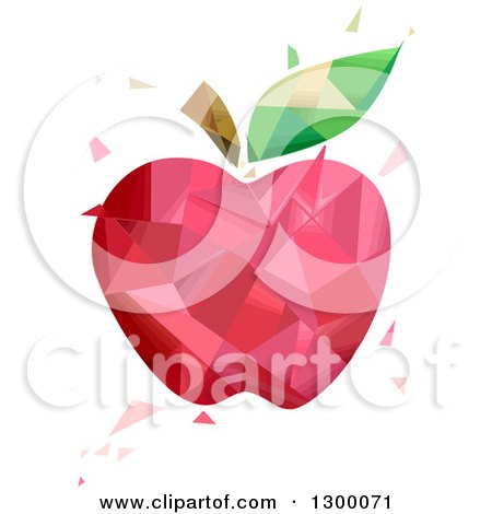 Clipart of a Geometric Red Apple - Royalty Free Vector Illustration by BNP Design Studio