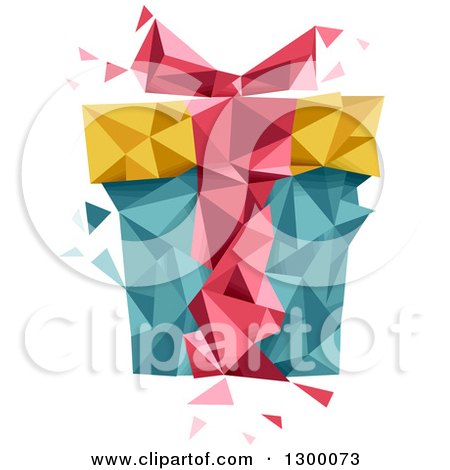 Clipart of a Geometric Gift Box - Royalty Free Vector Illustration by BNP Design Studio