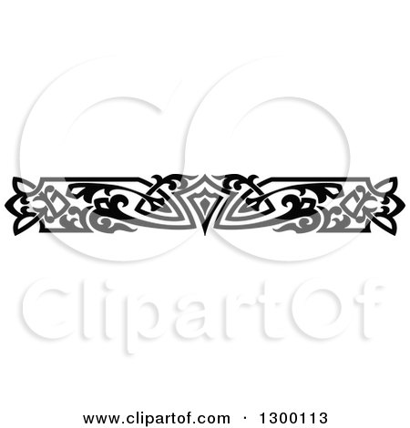 Clipart of a Black and White Ornate Vintage Border 4 - Royalty Free Vector Illustration by Vector Tradition SM