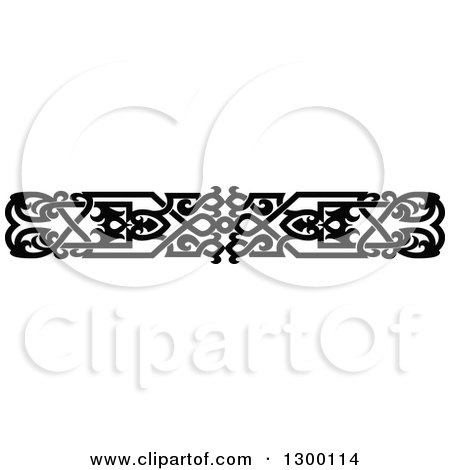 Clipart of a Black and White Ornate Vintage Border 5 - Royalty Free Vector Illustration by Vector Tradition SM