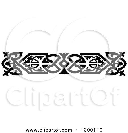 Clipart of a Black and White Ornate Vintage Border 7 - Royalty Free Vector Illustration by Vector Tradition SM