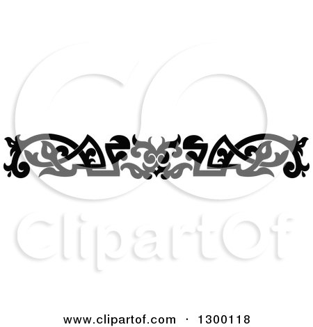 Clipart of a Black and White Ornate Vintage Border 9 - Royalty Free Vector Illustration by Vector Tradition SM