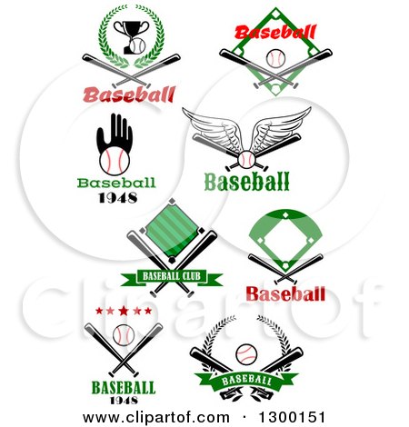 Clipart of Baseball Designs and Text - Royalty Free Vector Illustration by Vector Tradition SM