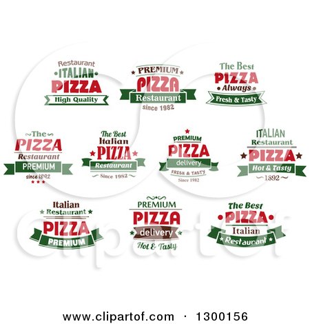 Clipart of Pizza Text Designs 7 - Royalty Free Vector Illustration by Vector Tradition SM