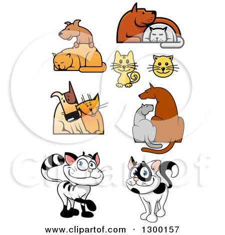 Clipart of Cartoon Cat and Dog Designs - Royalty Free Vector Illustration by Vector Tradition SM
