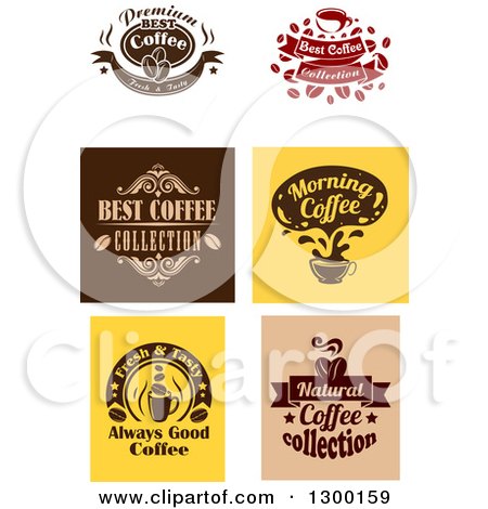 Clipart of Coffee Text Designs - Royalty Free Vector Illustration by Vector Tradition SM