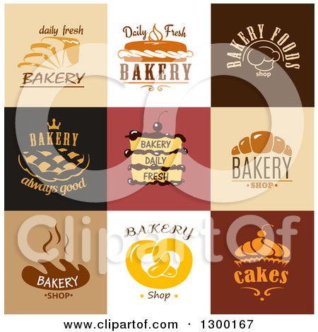 Clipart of Bakery Food and Text Designs - Royalty Free Vector Illustration by Vector Tradition SM