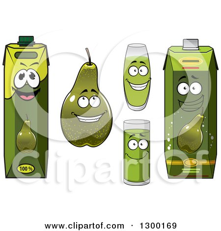 Clipart of a Green Pear and Juice - Royalty Free Vector Illustration by Vector Tradition SM