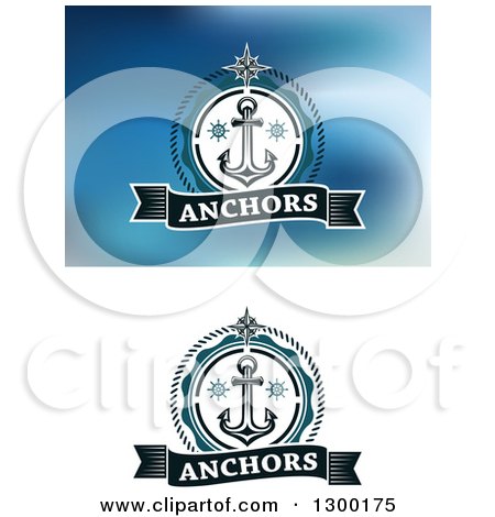 Clipart of Nautical Anchors with Text and Banners - Royalty Free Vector Illustration by Vector Tradition SM