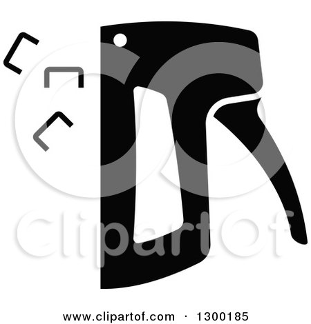 Clipart of a Black Stapler and Staples - Royalty Free Vector Illustration by Vector Tradition SM
