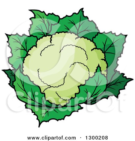 Clipart of a Cartoon Cauliflower - Royalty Free Vector Illustration by Vector Tradition SM