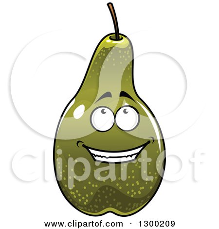 Clipart of a Green Pear Looking up - Royalty Free Vector Illustration by Vector Tradition SM