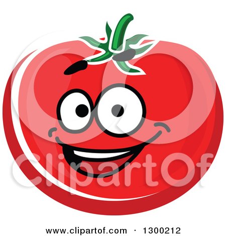Clipart of a Happy Red Tomato Character - Royalty Free Vector Illustration by Vector Tradition SM