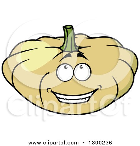 Clipart of a Happy White Pumpkin Character - Royalty Free Vector Illustration by Vector Tradition SM