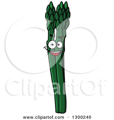 Clipart of a Happy Asparagus Character - Royalty Free Vector Illustration by Vector Tradition SM