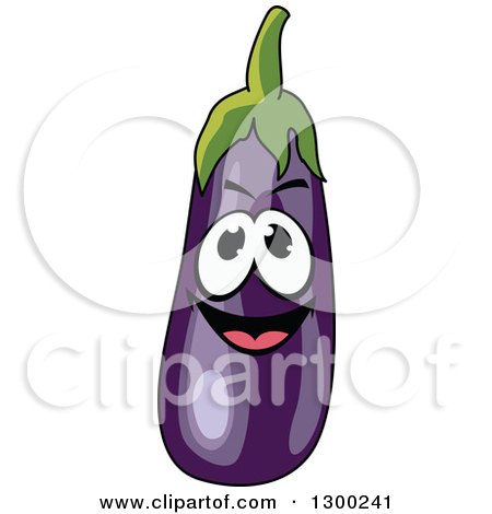 Clipart of a Purple Eggplant Character - Royalty Free Vector Illustration by Vector Tradition SM