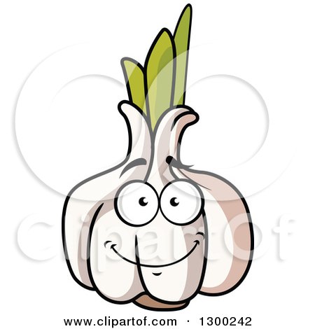 Clipart of a Happy Garlic Character - Royalty Free Vector Illustration by Vector Tradition SM