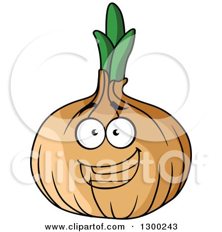 Clipart of a Happy Yellow Onion Character - Royalty Free Vector Illustration by Vector Tradition SM