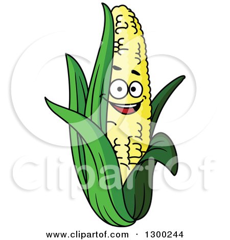 Clipart of a Happy Corn Character - Royalty Free Vector Illustration by Vector Tradition SM