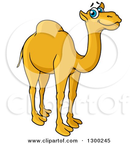 Clipart of a Cartoon Happy Camel - Royalty Free Vector Illustration by Vector Tradition SM