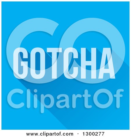 Clipart of Blue Goatcha Text with a Long Shadow - Royalty Free Vector Illustration by Arena Creative