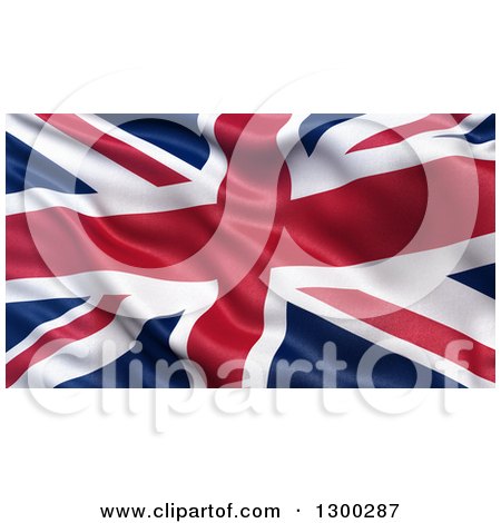 Clipart of a 3d Waving Rippling Union Jack Flag of the United Kingdom - Royalty Free Illustration by stockillustrations