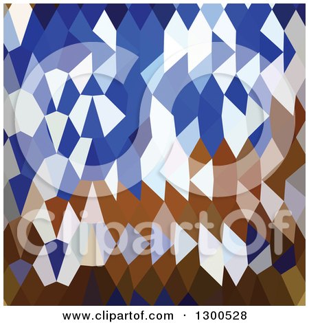 Clipart of a Low Poly Abstract Geometric Background of Brown and Blue - Royalty Free Vector Illustration by patrimonio