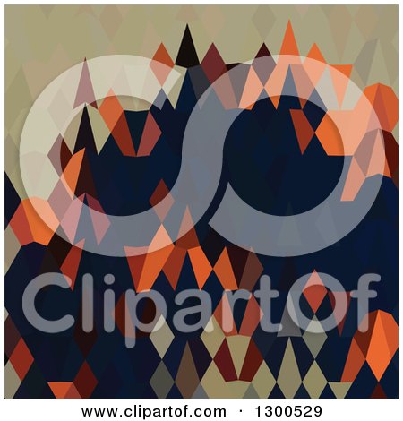 Clipart of a Low Poly Abstract Geometric Background of Orange and Blue - Royalty Free Vector Illustration by patrimonio