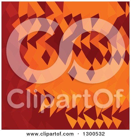 Clipart of a Low Poly Abstract Geometric Background of Red and Orange Lava - Royalty Free Vector Illustration by patrimonio